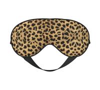 Máscara de ojos suave con estampado de leopardo y estampado de animales, funda reversible para viajes, correa ajustable, opaca, sueño
