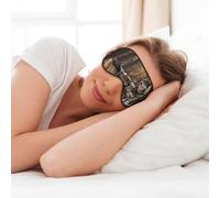 Máscara de ojos suave con estampado de lobos, para dormir, viajes, siesta, para mujeres y hombres