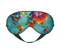 Máscara de ojos suave con estampado de mapa del mundo, bloqueo de luz, siesta, uso nocturno, viajes, camping, meditación, yoga