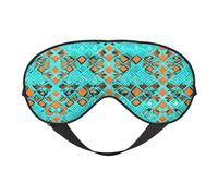 Máscara de ojos suave con estampado de maravillas turquesa para mujeres y hombres, cómoda con correa ajustable para viajes, yoga, siesta, trabajo
