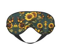 Máscara de ojos suave con estampado de mariposas florales y girasoles, ideal para viajes, oficina, yoga, siesta
