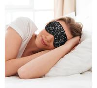 Máscara de ojos suave con estampado de mármol negro para dormir para mujeres y hombres, para dormir y viajar