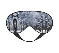 Máscara de ojos suave con estampado de nieve que cae en el parque para mujeres y hombres, cómoda con correa ajustable para viajes, yoga, siesta, trabajo
