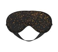 Máscara de ojos suave con estampado de papel pintado negro y dorado para mujeres y hombres, cómoda con correa ajustable para viajes, yoga, siesta, trabajo