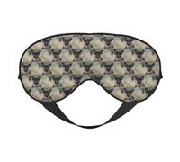 Máscara de ojos suave con estampado de pastor alemán, funda reversible para viajes, correa ajustable, oscurecimiento y sueño