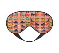 Máscara de ojos suave con estampado de patines de ruedas, máscara de ojos para dormir, máscara opaca para viajes, oficina, yoga, siesta