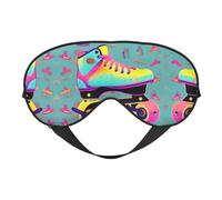 Máscara de ojos suave con estampado de patines de ruedas, máscara de ojos para dormir, máscara opaca para viajes, oficina, yoga, siesta