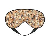 Máscara de ojos suave con estampado de perros labrador retriever de seda, cómoda máscara de ojos ajustable para dormir