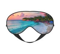 Máscara de ojos suave con estampado de playa de Jamaica, bloqueo de luz, siesta, uso nocturno, viajes, camping, meditación, yoga
