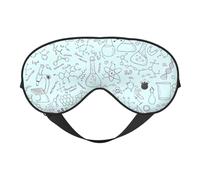 Máscara de ojos suave con estampado de química, sombra nocturna elástica, vendas a prueba de luz para avión, yoga, viajes