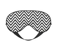 Máscara de ojos suave con estampado de rayas en zigzag, funda reversible para viajes, correa ajustable, oscurecimiento y sueño
