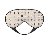 Máscara de ojos suave con estampado de raza de perro, sueño cómodo, bloquea la luz, cobertura completa de los ojos, ideal para viajes, meditación