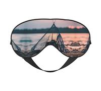 Máscara de ojos suave con estampado de redes de pesca de estrella de mar, sueño cómodo, bloquea la luz, cobertura completa de los ojos, ideal para viajes, meditación