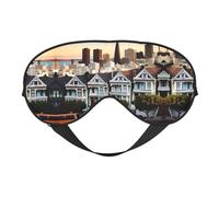 Máscara de ojos suave con estampado de San Francisco, máscara de ojos para dormir, máscara opaca, adecuada para viajes, oficina, yoga, siesta