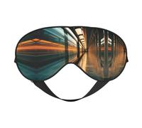 Máscara de ojos suave con estampado de tren urbano / máscara de ojos para dormir / máscara opaca para ojos / ideal para viajes, oficina, yoga y siesta
