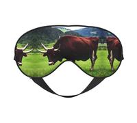 Máscara de ojos suave con estampado de vaca suiza real para mujeres y hombres, cómoda con correa ajustable para viajes, yoga, siesta y trabajo