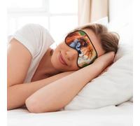 Máscara de ojos suave con estampado de zorro, cubierta de ojos suave, sombra de ojos para dormir, viajes, siesta, mujeres y hombres
