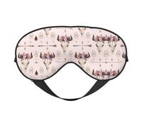 Máscara de ojos suave con estampado tribal de calavera de toro para mujeres y hombres, cómoda con correa ajustable para viajes, yoga, siesta, trabajo