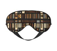Máscara de ojos suave con estampado tribal de seda similar al barro africano, cómoda y ajustable para dormir