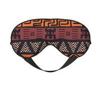 Máscara de ojos suave con estampado tribal de seda similar al barro africano, cómoda y ajustable para dormir