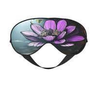 Máscara de ojos suave con flores de loto, ruinas urbanas, ideal para mujeres y hombres, para viajes, cómoda y ajustable, perfecta para uso en interiores y exteriores