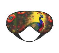 Máscara de ojos suave con flores de pavo real. Unisex, cómoda y transpirable, adecuada para el descanso diario. Te ayuda a entrar rápidamente en un sueño profundo.