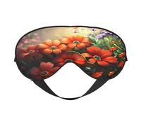 Máscara de ojos suave con flores ricas para dormir, ideal para mujeres y hombres y viajes, cómoda y ajustable, perfecta para uso en interiores y exteriores