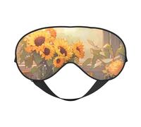 Máscara de ojos suave con girasoles debajo del alféizar de la ventana. Unisex, cómoda y transpirable, adecuada para el descanso diario. Te ayuda a entrar rápidamente en un sueño profundo.