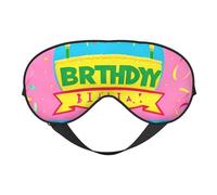 Máscara de ojos suave con globo de feliz cumpleaños. Unisex, cómoda y transpirable, adecuada para el descanso diario. Te ayuda a entrar rápidamente en un sueño profundo.