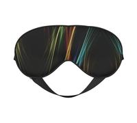 Máscara de ojos suave con impresión artística de líneas coloridas, máscara de ojos para dormir, máscara opaca, adecuada para viajes, oficina, yoga, siesta