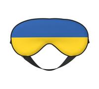Máscara de ojos suave con la bandera de Ucrania, cómoda, ajustable, opaca, reversible, para dormir