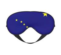 Máscara de ojos suave con la bandera del estado de Alaska, cómoda, ajustable, opaca, reversible, para dormir