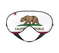 Máscara de ojos suave con la bandera del estado de California, cómoda, ajustable, opaca, reversible, para dormir