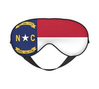 Máscara de ojos suave con la bandera del estado de Carolina del Norte, cómoda, ajustable, funda opaca reversible para descansar