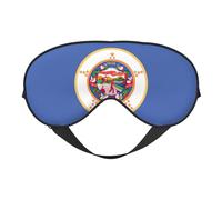 Máscara de ojos suave con la bandera del estado de Minnesota, cómoda, ajustable, opaca, reversible, para dormir