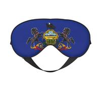 Máscara de ojos suave con la bandera del estado de Pensilvania y cómoda, ajustable, funda opaca reversible para dormir