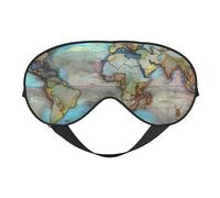 Máscara de ojos suave con mapa del mundo de dibujos animados, unisex, cómoda y transpirable, adecuada para el descanso diario. Te ayuda a entrar rápidamente en un sueño profundo.