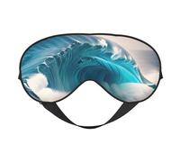 Máscara de ojos suave con ondas marinas azules. Unisex, cómoda y transpirable, adecuada para el descanso diario. Te ayuda a entrar rápidamente en un sueño profundo.