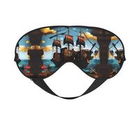 Máscara de ojos suave de barco pirata de dibujos animados, ideal para viajes, yoga, meditación y más, transpirable y protectora.