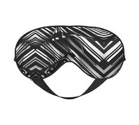 Máscara de ojos suave de doble cara con estampado de rayas blancas y negras, diseño reversible, ajustable para un ajuste cómodo, bloquea la luz