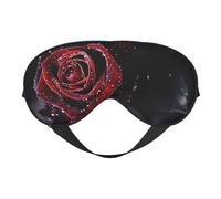 Máscara de ojos suave de doble cara con estampado de rosas de rocío, diseño reversible, ajustable para un ajuste cómodo, bloquea la luz