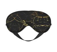 Máscara de ojos suave de doble cara con impresión de papel pintado dorado y negro, diseño reversible, ajustable para un ajuste cómodo, bloquea la luz