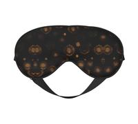 Máscara de ojos suave de doble cara con impresión de papel pintado dorado y negro, diseño reversible, ajustable para un ajuste cómodo, bloquea la luz