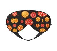 Máscara de ojos suave de doble cara con impresión de pizza, diseño reversible, ajustable para un ajuste cómodo, bloquea la luz