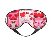 Máscara de ojos suave de doble cara con impresión del día del amante, diseño reversible, ajustable para un ajuste cómodo, bloquea la luz