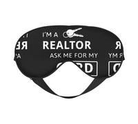 Máscara de ojos suave de doble cara con impresión "I'm A Realtor Ask Me", diseño reversible, ajustable para un ajuste cómodo, bloquea la luz