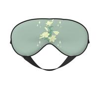 Máscara de ojos suave de lirios blancos de dibujos animados, unisex, cómoda y transpirable, adecuada para el descanso diario. Te ayuda a entrar rápidamente en un sueño profundo.