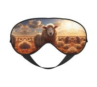 Máscara de ojos suave de oveja australiana para dormir con correa elástica/diadema para hombres y mujeres, viajes, siesta