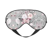 Máscara de ojos suave para dormir con estampado de flores y plantas, para el hogar y camping, bloquea la luz, cómodo para la mayoría de los usuarios