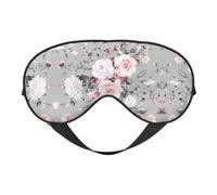 Máscara de ojos suave para dormir con estampado de flores y plantas, para el hogar y camping, bloquea la luz, cómodo para la mayoría de los usuarios